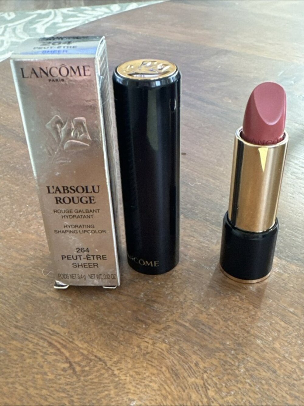 LANCOME L'Absolu Rouge Lipstick #264 PEUT-ETRE Sheer Hydrating Lip Color NIB